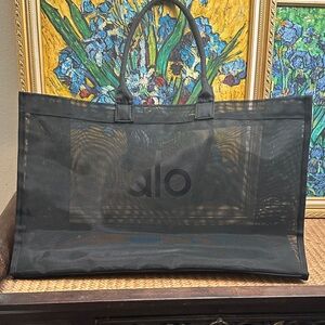 Alo Black transparent Mesh Tote Bag